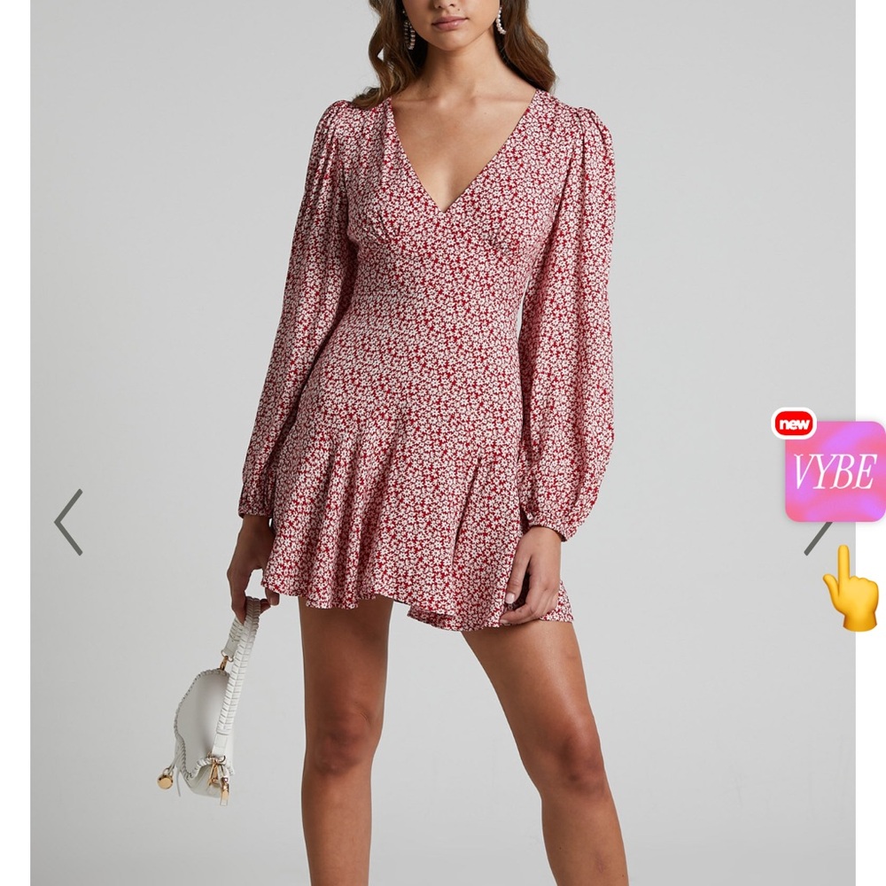 Showpo Red Long Sleeve Dress US Size 12 NWT